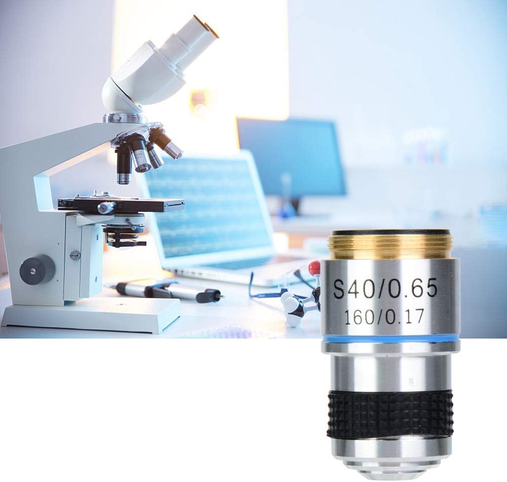 Biologisches Mikroskop, Fydun 40X Achromatische Objektiv Linse Biomikroskop 160/0.17 (Feder) Mikrosk