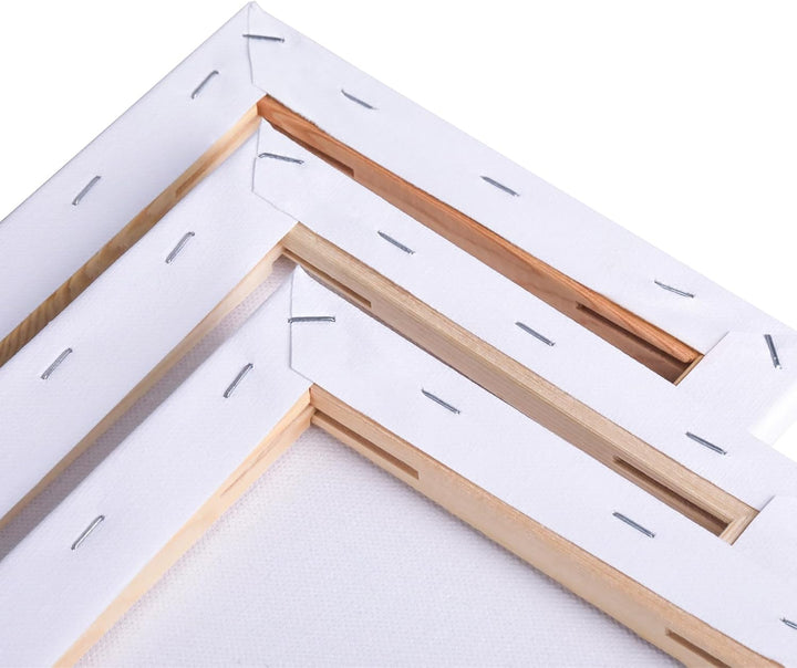 Keilrahmen 3er Set Leinwand 50x70 cm aus 100% Baumwolle 380 g/m² Leinwand Set Maltuch zum Malen 50x7