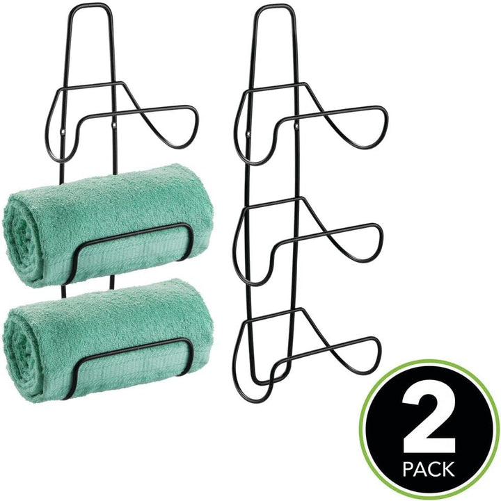 mDesign Handtuchhalter zur Wandmontage – Handtuchablage aus Metall – schickes Badzubehör – auch für