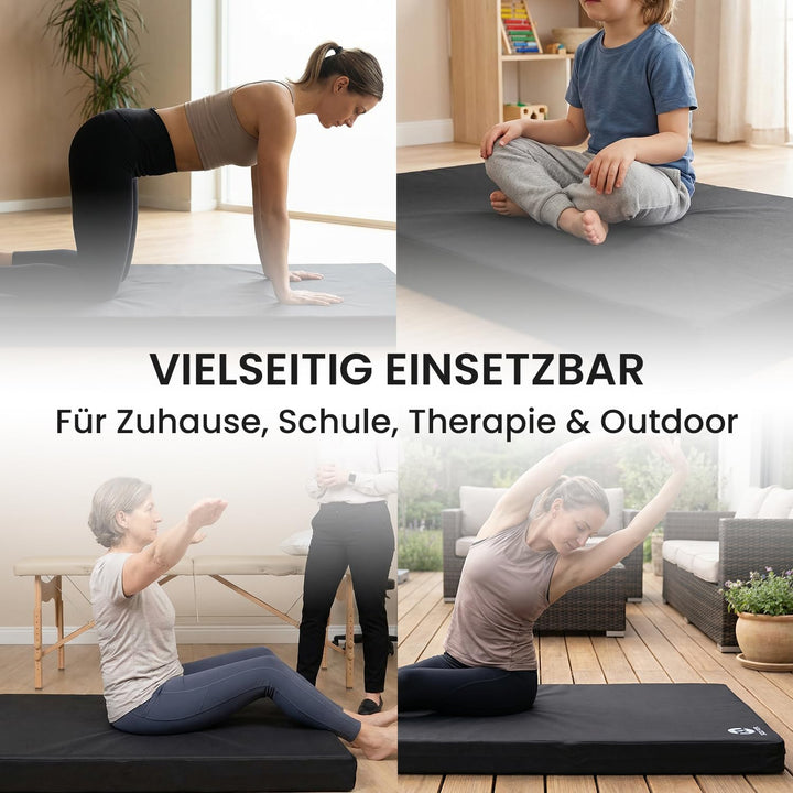 Jeflex - Weichbodenmatte & Turnmatte 150 x 100 x 8 cm MADE IN GERMANY/Gymnastikmatte tragbar/platzsp