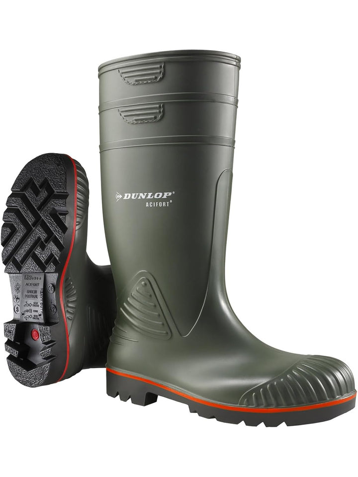 DUNLOP Acifort Heavy Duty Full Safety Wellington Black 40 EU Grün, 40 EU Grün