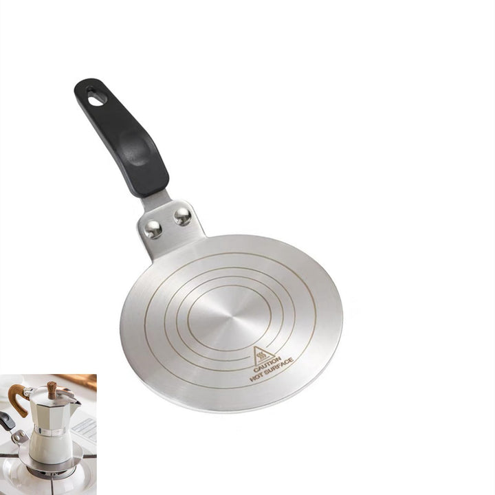 Induktion Adapterplatte für Moka, Edelstahl Gasherd-Diffusorplatte 13cm, Induktionskochteller Adapte