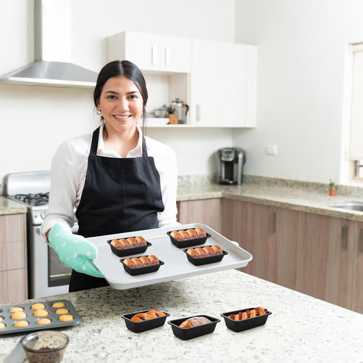 Lawei 6 Stück Kastenform Antihaft Brotbackform Rechteckig Karbonstahl Königskuchenform Kuchenform fü