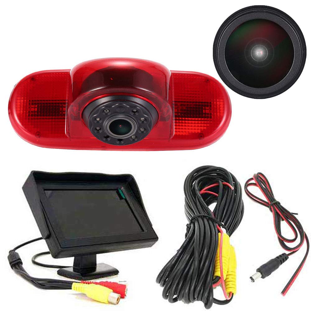 4.3" Monitor + HD IP68 Rückfahrsystem Rückfahrkamera im 3. Bremslicht Bremsleuchte passend Mit Winke