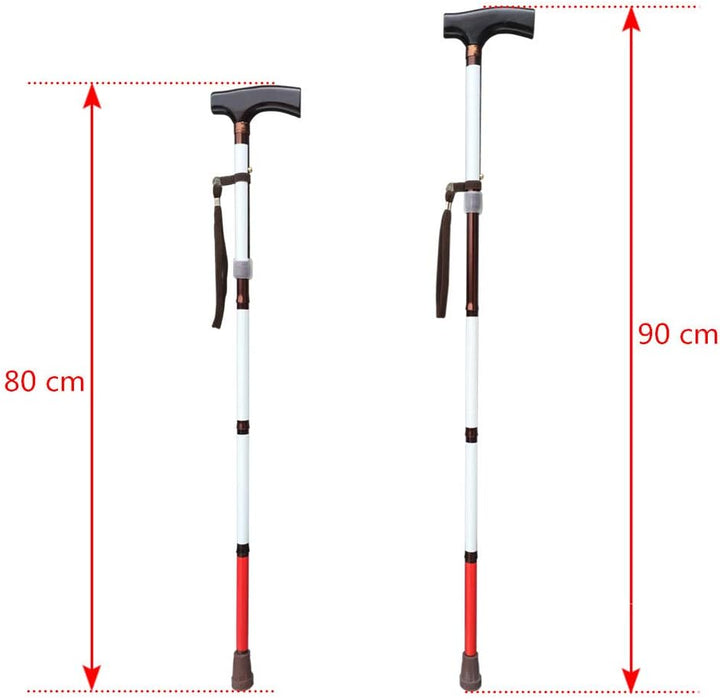 Blinden-Gehstock,weisse Stock - Faltbar - 80cm-90cm, 4-teilig