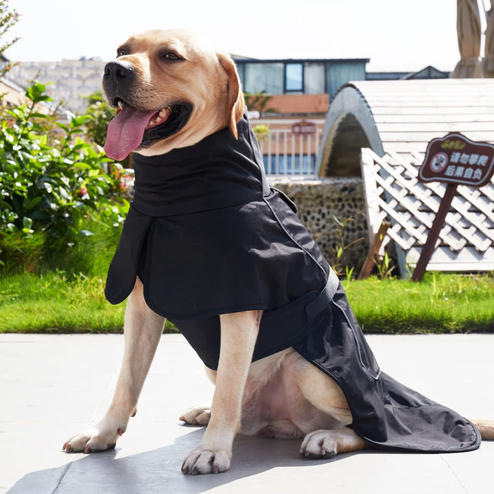 Wasserdichter Hundemantel mit Fleecefutter - Winddichter Wintermantel &amp; Regenjacke mit Reflektorstre