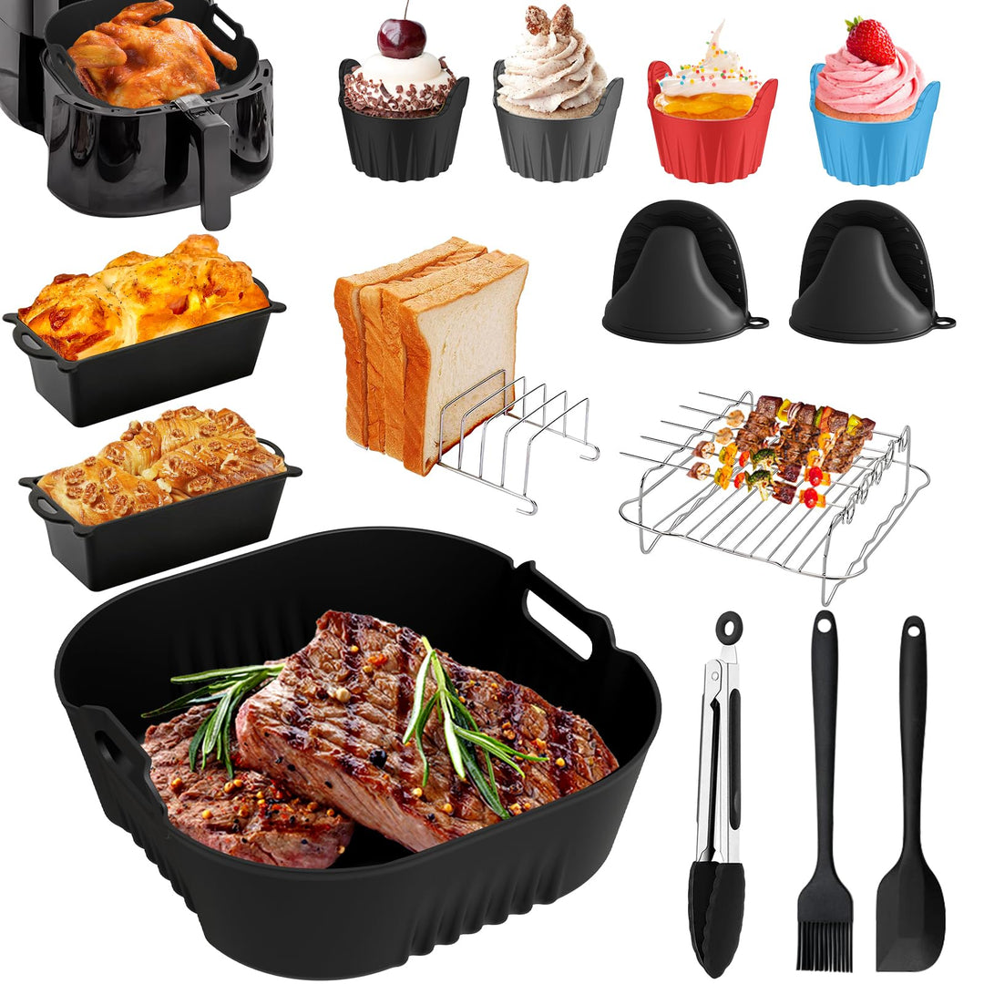 Silikonform Heissluftfritteuse für Philips HD9270/90, 19 Stück Airfryer Silikonform Set für Philips