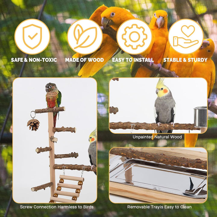Papagei Vogelspielplatz, Wellensittich Spielzeug, Parrot Playstand, Geeignet für Eclectus, Ara, Kaka
