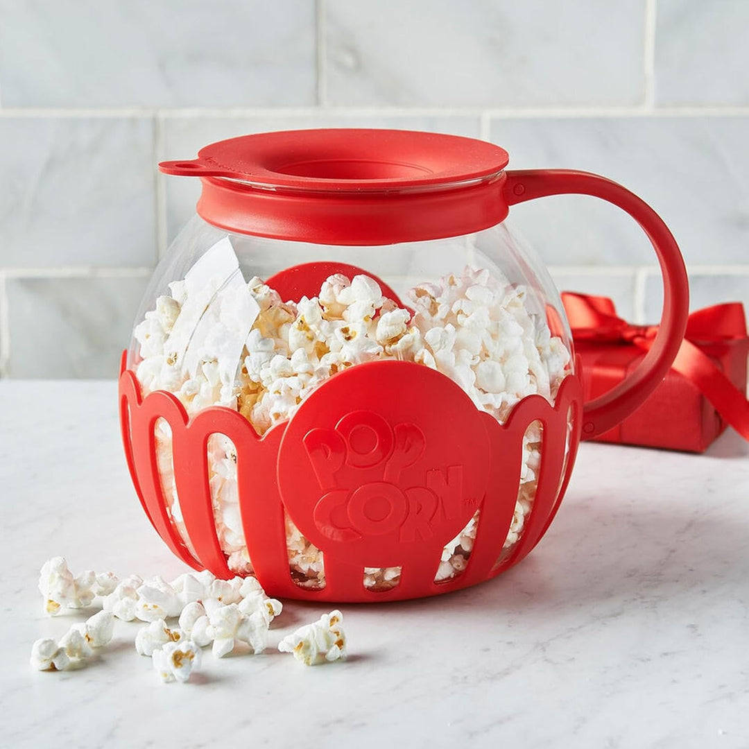 Popcorn-Maschine - Air Popcorn Popper Bowl Mit Deckel, Popcorn Maker Mikrowelle, Rot Red, Red