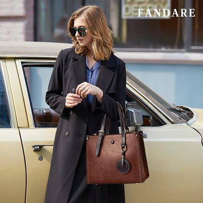 FANDARE Damen Handtasche Tote Beutel Umhängetaschen PU-Leder Schultertasche Tragetasche Multifunktio