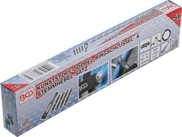 BGS 6663 | Kunststoff-Doppel-Ringschlüssel- & Stemmhebel-Satz | 5-tlg.