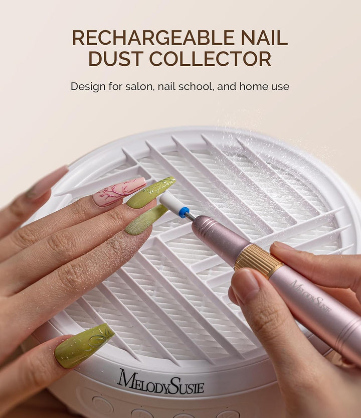 MelodySusie SProR Wiederaufladbarer Nagelstaubsauger, Vakuum Professioneller Staubabsaugung mit Filt