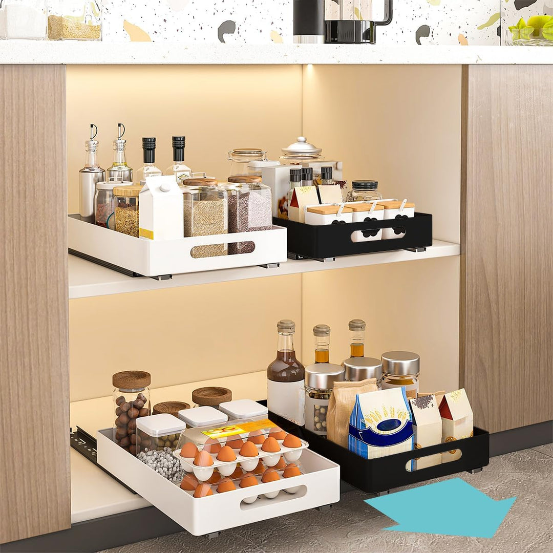 Heikoeco® Organizer Schublade, Teleskopschublade, Schrank Organizer, Hochwertige Auszugsführungen, a