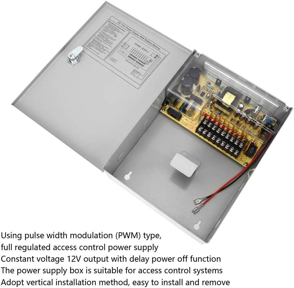 12V 10A Zugangskontroll-Netzteilbox, USV PWM-Backup-Batteriebox mit verzögerter Ausschaltfunktion, N