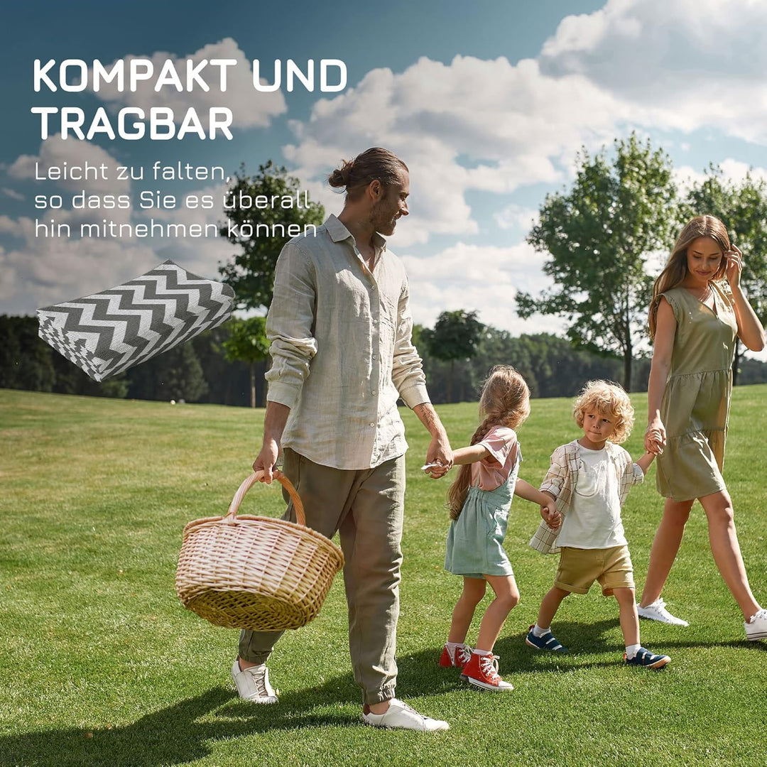 Outsunny Outdoor-Teppich, wasserdichter Kunststoffteppich, Balkonteppich mit doppelseitigem Design,