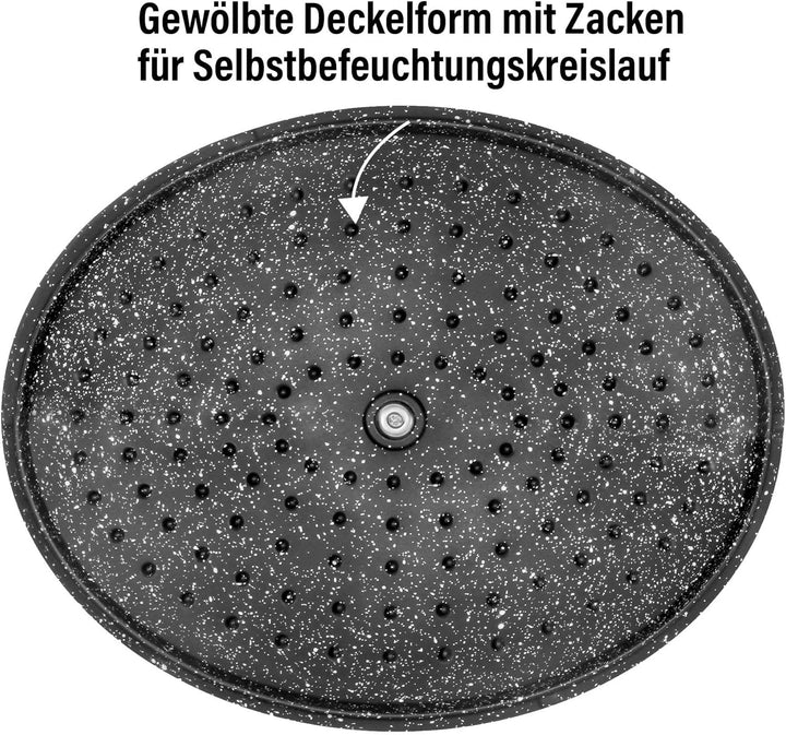 STONELINE Cocotte Bräter mit Deckel Induktion 32 cm, 6,6 L, Aluguss Topf beschichtet mit echten Stei