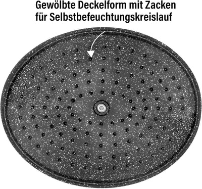 STONELINE Mint Bräter Induktion 32 cm, 6,6 L, Bräter mit Deckel, Aluguss beschichteter Topf mit echt