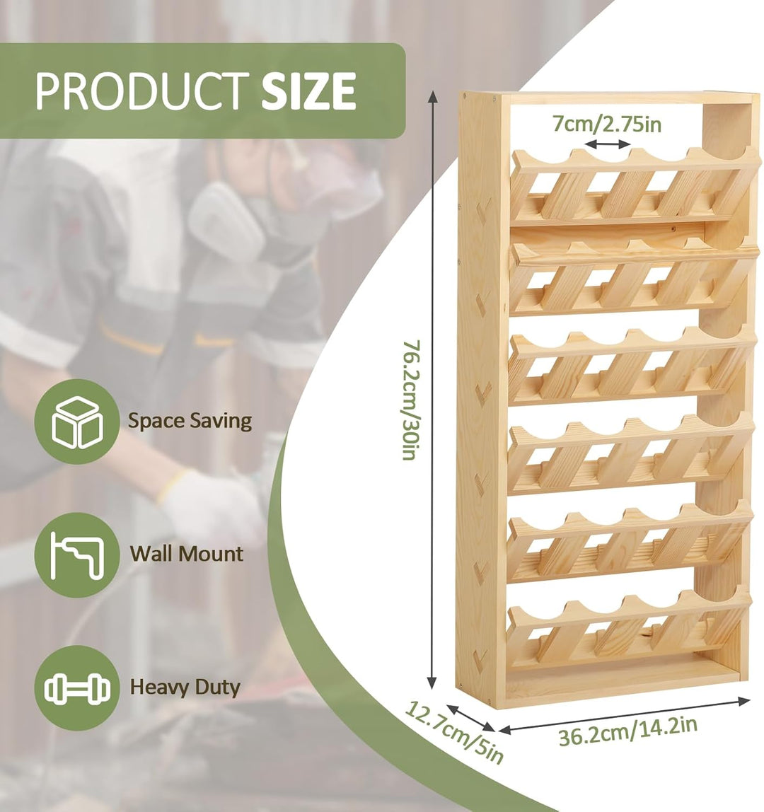 Nisorpa 24 Dosen Spray Paint Storage Rack Wooden Spray Paint Holder Wall Mount Lube Can Storage Rack