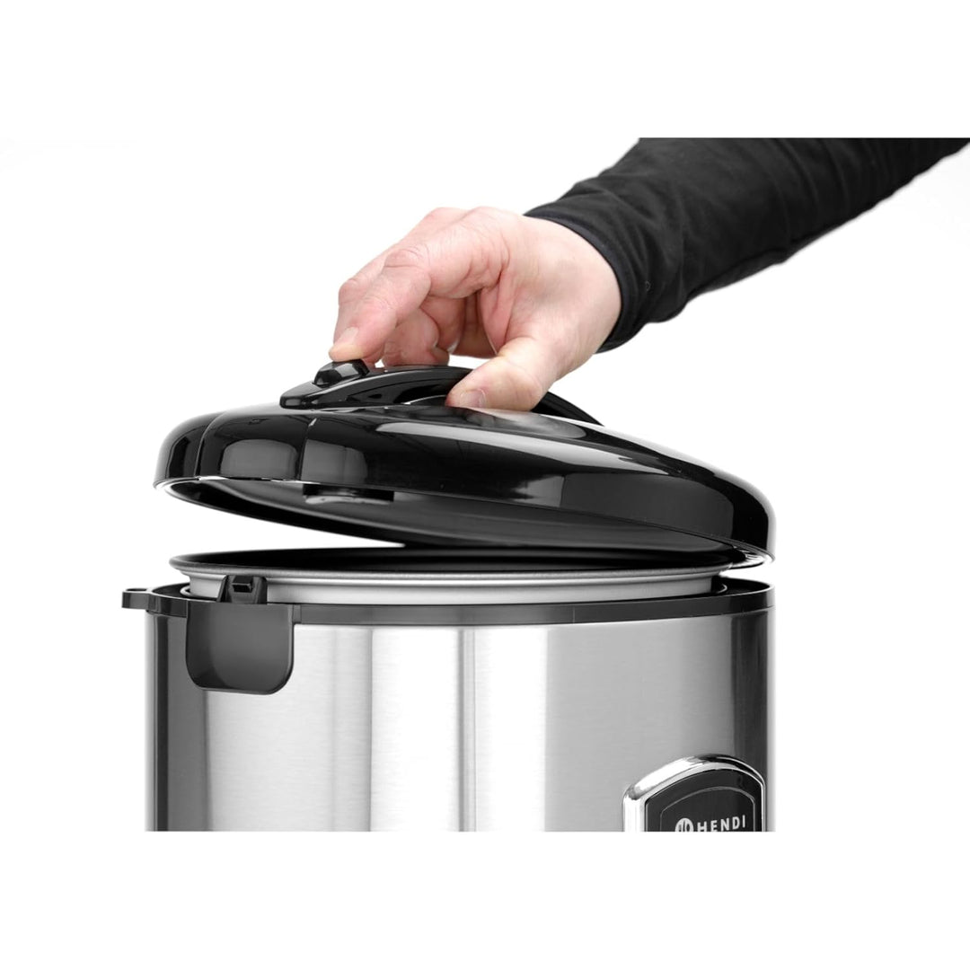 HENDI Reiskocher, Reiskocher mit Dampfgarfunktion, Warmhaltefunktion, 10 Tassen Trockenreis, Inhalt