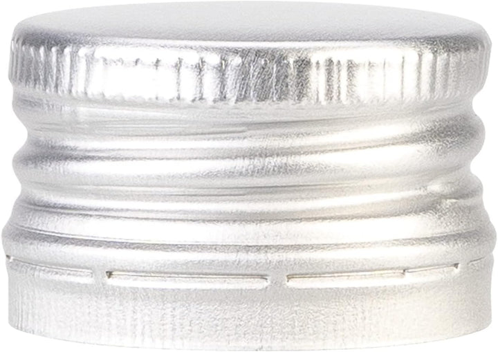 100 Stück Aluminium Schraubverschluss 28/18 mm Silber – Dicht, wiederverwendbar, Flaschenverschluss