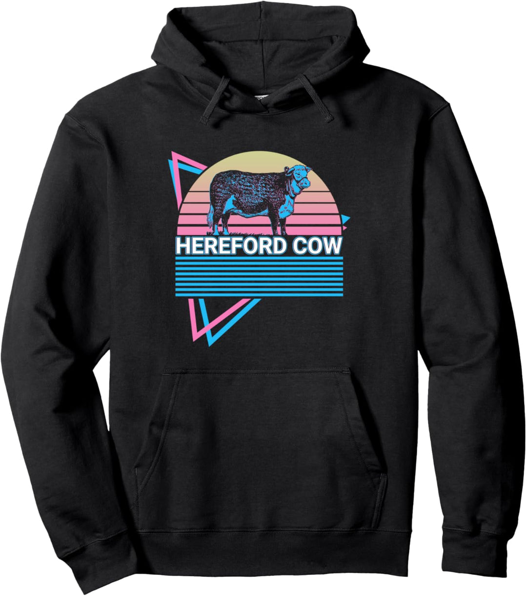 Hereford Kuh Retro Pullover Hoodie