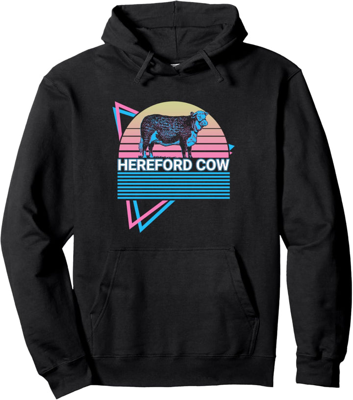Hereford Kuh Retro Pullover Hoodie