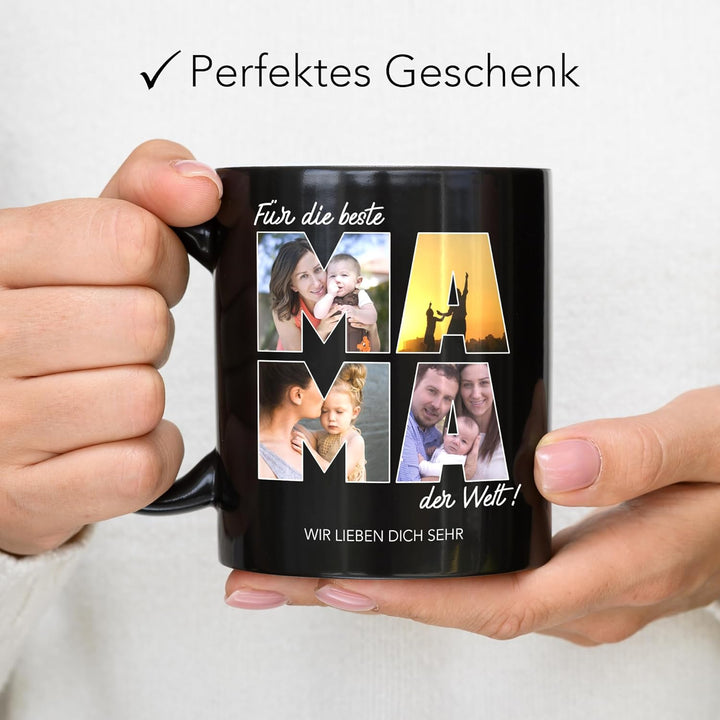 Kiddle-Design Papa Tasse Personalisiert mit Foto Geschenk Geburtstag, Vatertagsgeschenk Fototasse mi