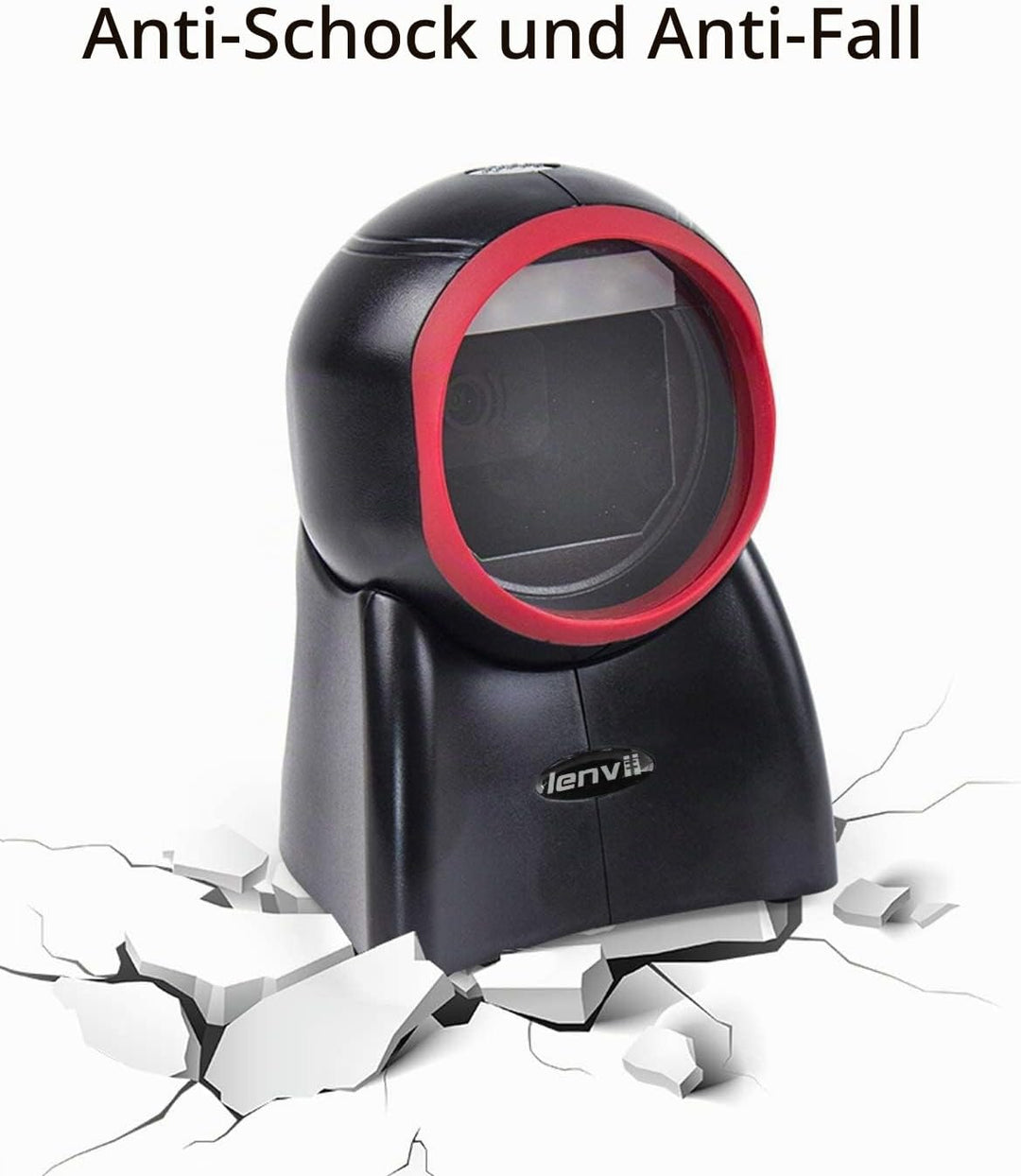 LENVII Omnidirektionaler Freisprech QR Code lesegerät, Desktop Barcode Scanner 1D/2D/QR Code Scanner