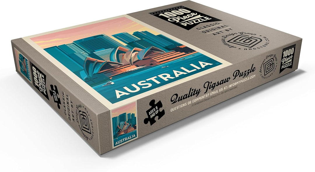 Australia: Sydney Skyline, Vintage Poster - Premium 1000 Teile Puzzle - MyPuzzle Sonderkollektion vo