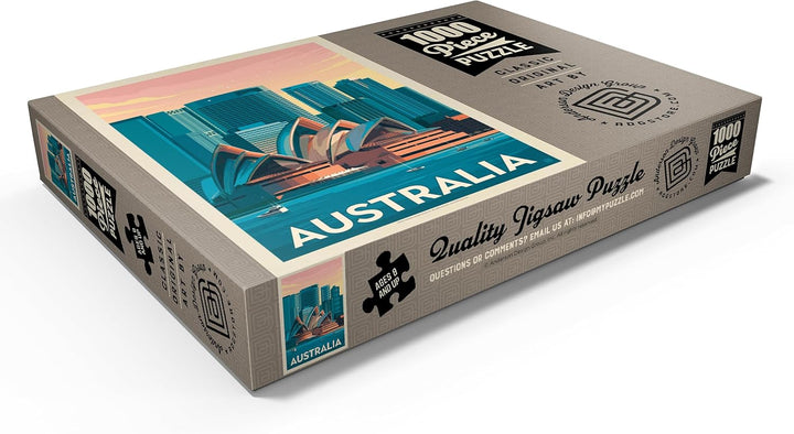 Australia: Sydney Skyline, Vintage Poster - Premium 1000 Teile Puzzle - MyPuzzle Sonderkollektion vo