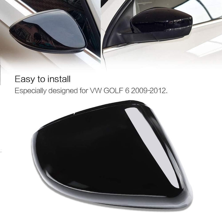 Automobile Rückspiegelschale, ABS schwarze Auto rechte Rückspiegelschale für Golf Spiegelkappe 6 Gol