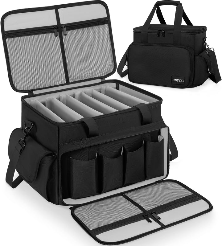 DJ Tasche, 1680D Nylon DJ Gigbag mit Abnehmbaren Trennwänden und Boden, DJ Kabel Organizer Tasche fü
