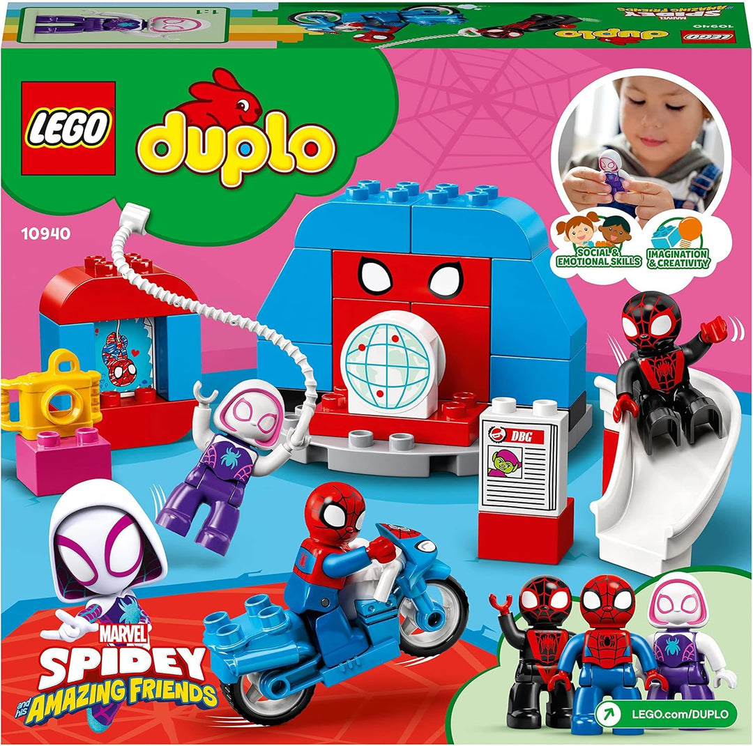 LEGO 10940 DUPLO Marvel Spider-Mans Hauptquartier, Kinderspielzeug zum Bauen mit Spider-Man-Figur fü