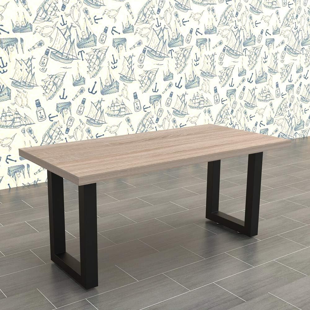 Melko 2er Set Tischbeine aus Stahl 70 x 72 cm Tischkufen Vierkantrohr Tischuntergestell Industrie Lo