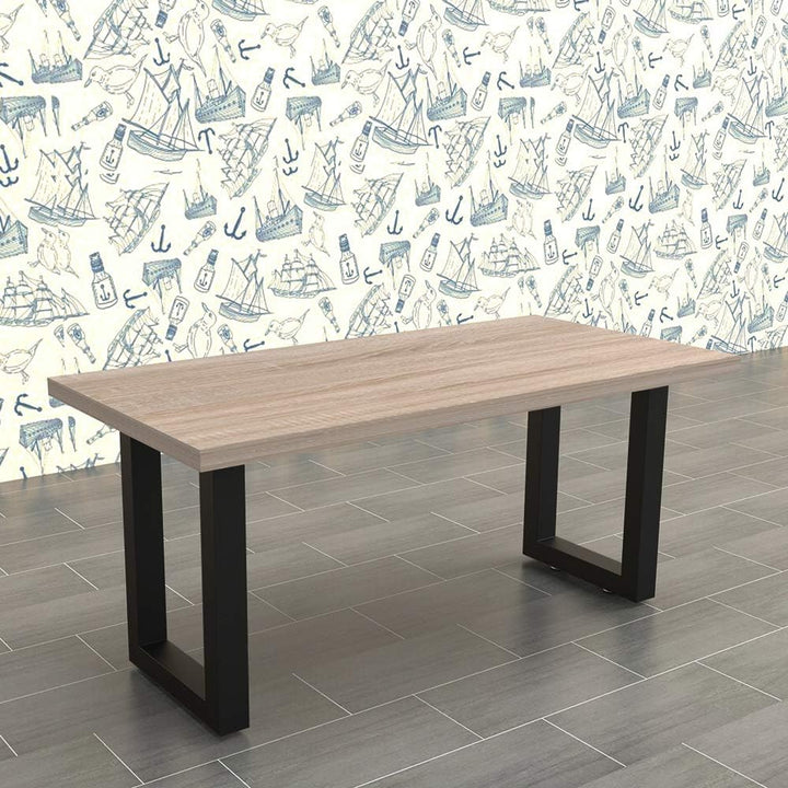 Melko 2er Set Tischbeine aus Stahl 70 x 72 cm Tischkufen Vierkantrohr Tischuntergestell Industrie Lo