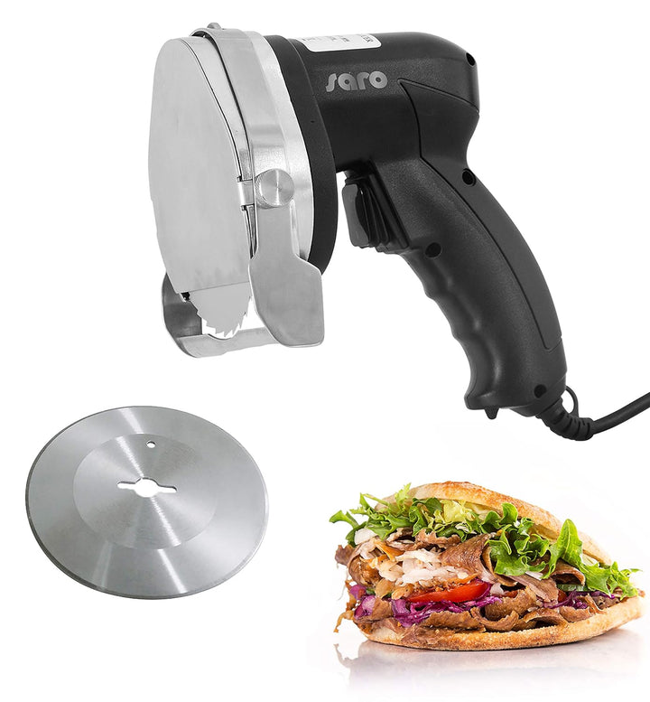 Saro 418-1020 ED 100 elektrisches Profi Schneidemesser für Döner und Gyros, Schwarz & Fackelmann Ser