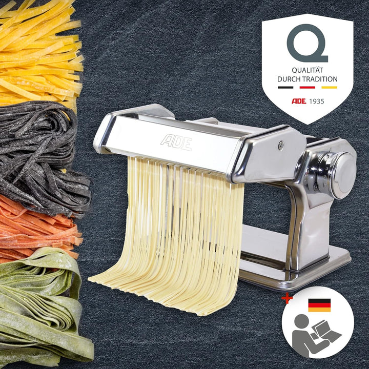 ADE manuelle Nudelmaschine KG2102 mit Zubehör Set (platzsparender Nudeltrockner aus Holz mit Reinigu