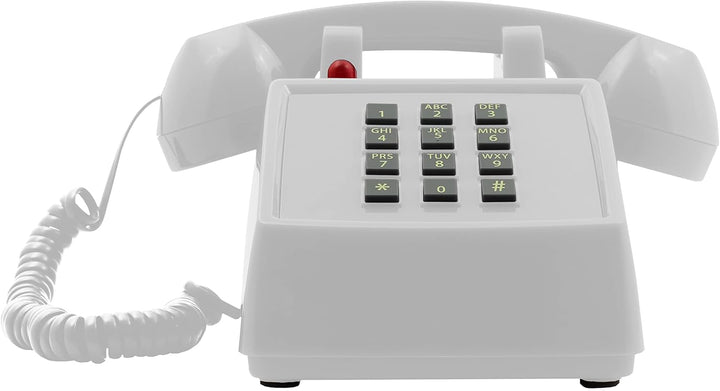 OPIS PushMeFon Cable: 1970er Designer Retro-Tastentelefon in modernen Farben mit Metallklingel (weis
