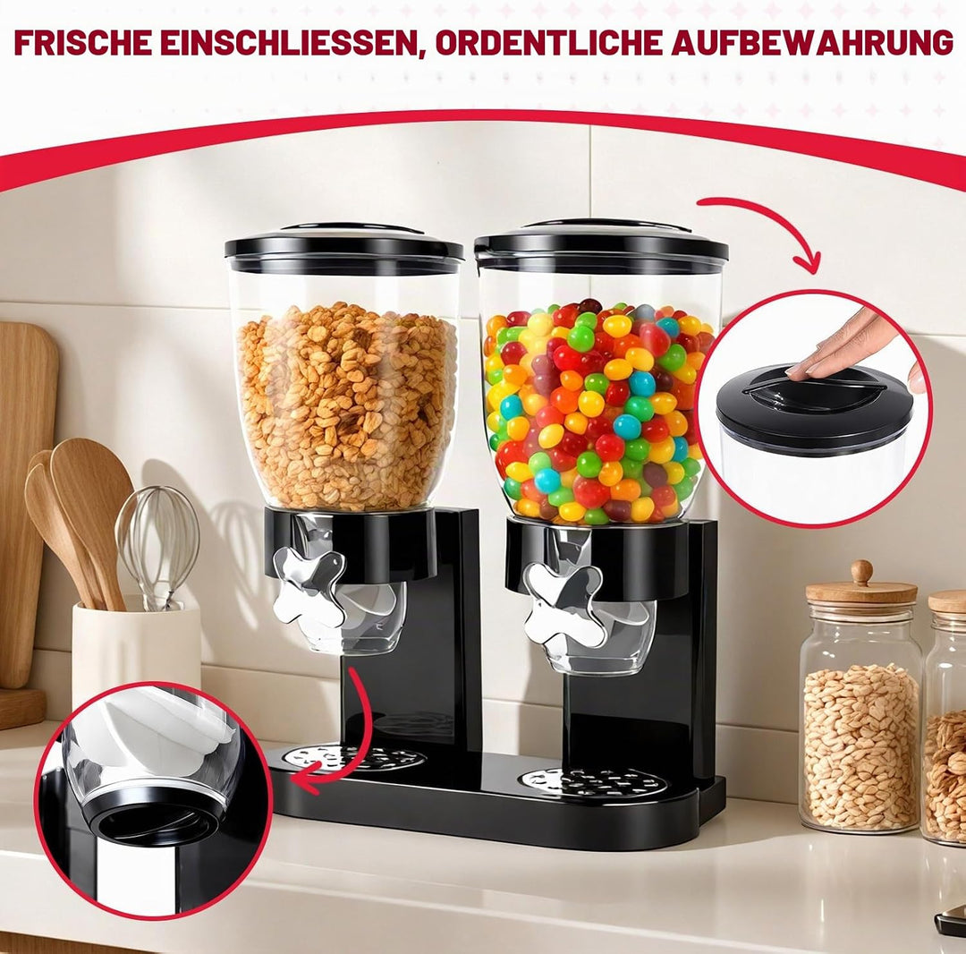 Sinceroduct Cereal Dispenser 2L 2er Pack, Luftdichter Müslispender für die Organisation des Küchenvo