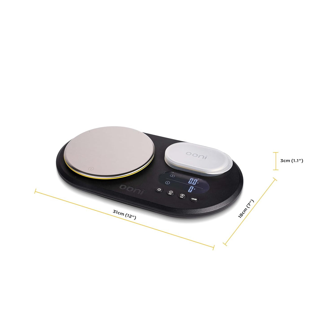 Ooni Dual Platform Digitalwaage – Feinwaage – Küchenwaage – Digitale Waagen mit zwei Plattformen – O
