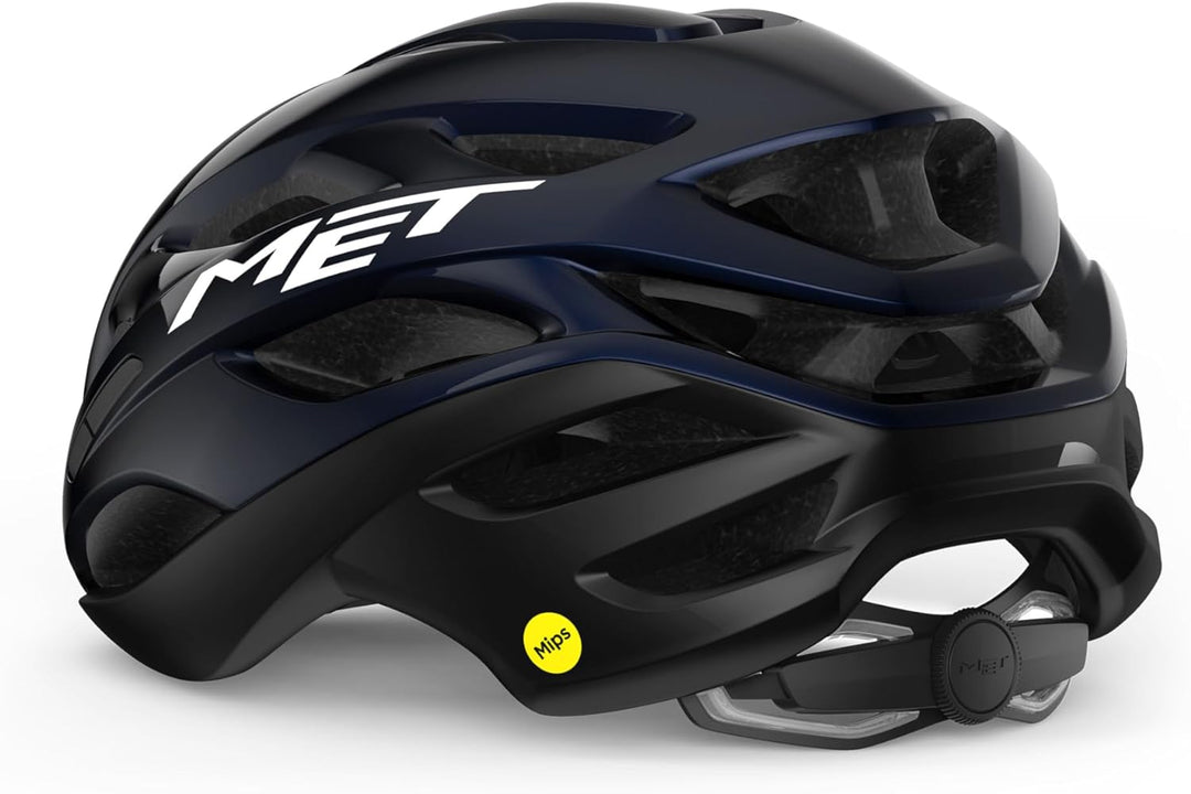 MET Sport Estro MIPS Helm Black Gloss, Blue Pearl Schwarz/Matt Glänzend, S