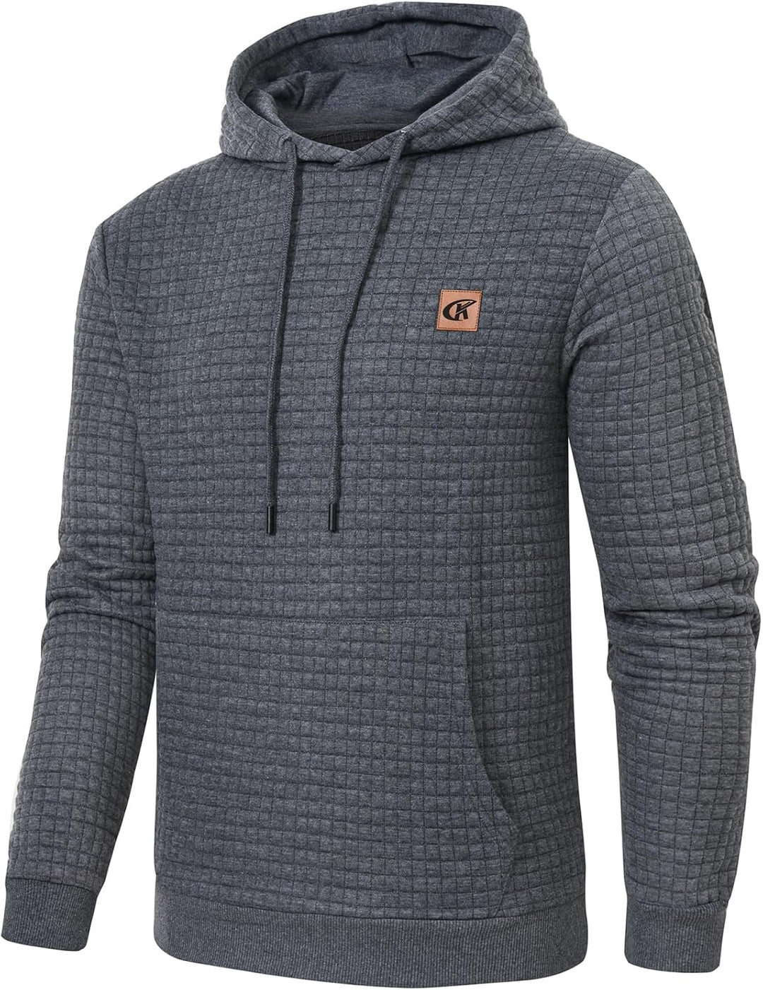 YuKaiChen Herren Kapuzenpullover Casual Langarm Karierten Kordelzug Jacquard Hooded Sweat mit Fleece