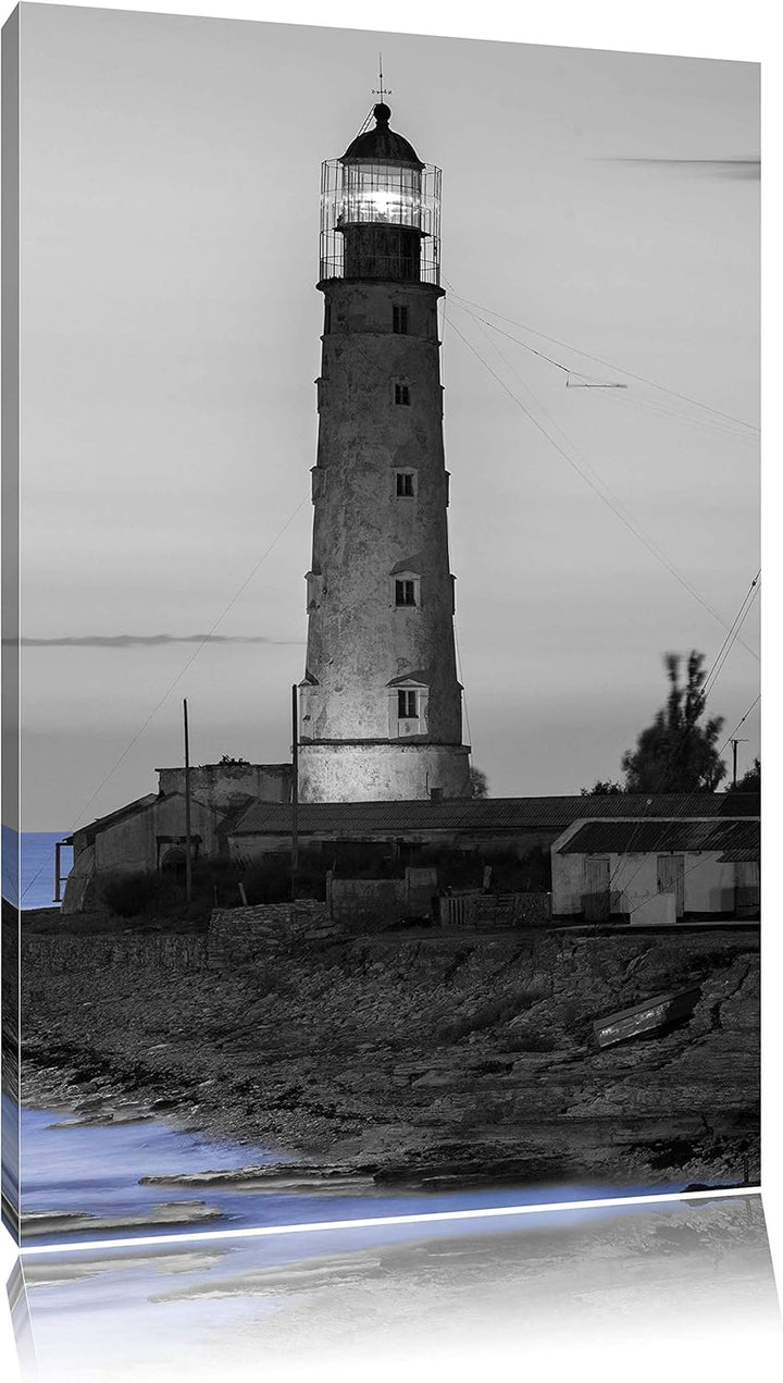 Pixxprint Alter Leuchtturm bei Sonnenuntergang als Leinwandbild/Grösse: 120x80 cm/Wandbild/Kunstdruc