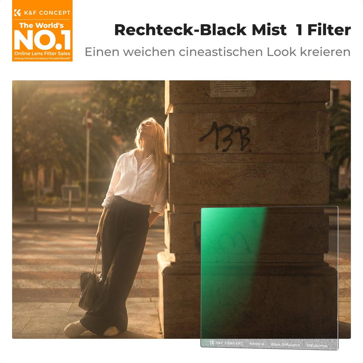 K&F Concept Nano X Square Black-Mist 1 Black Promist 1 Filter Rechteckfilter Effektfilter 100MM*100M