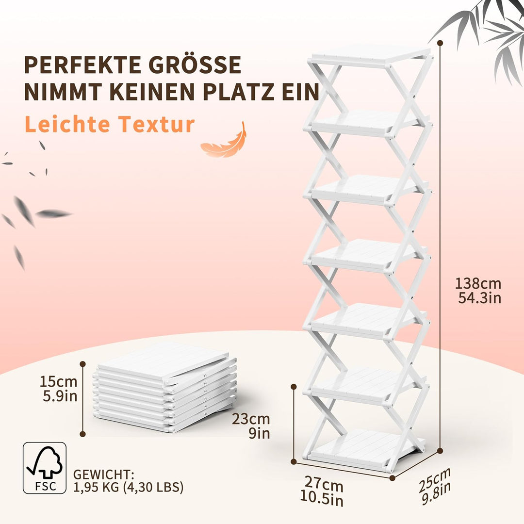 schmales Schuhregal, Ohne Installation, klappbarer Schuhhalter, Tragbare Holz Schuhregale, platzspar