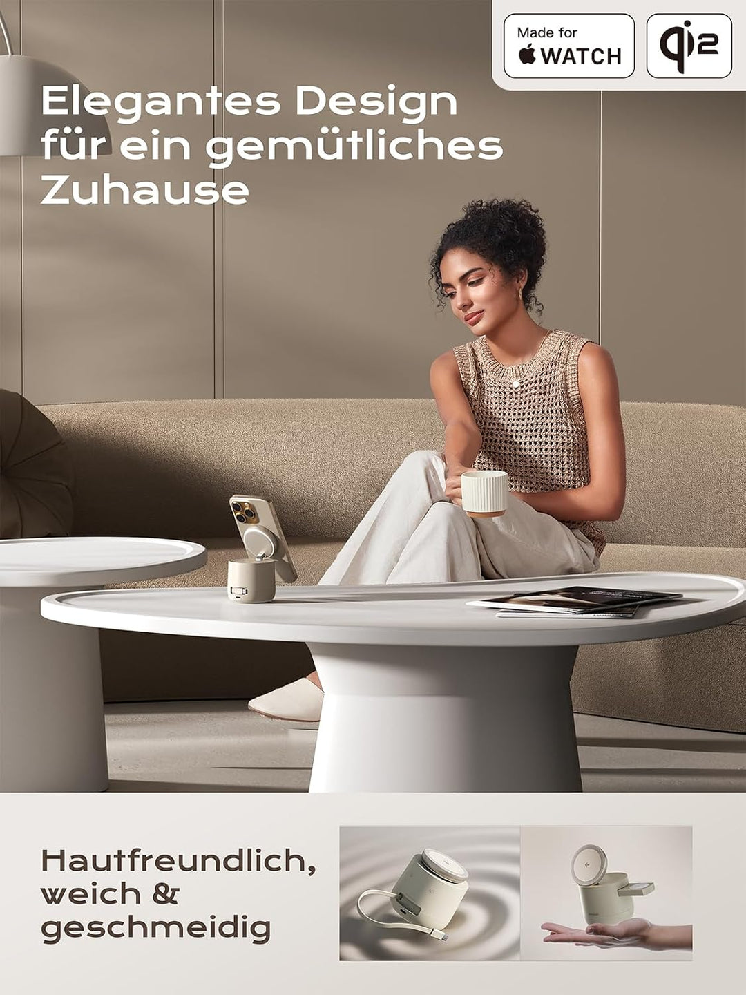 THREEKEY 4-in-1-Mag-Wireless-Ladestation, Qi2 15-W-Mag-Ladegerät für iPhone 17/16/15/14/13/12 Serie,