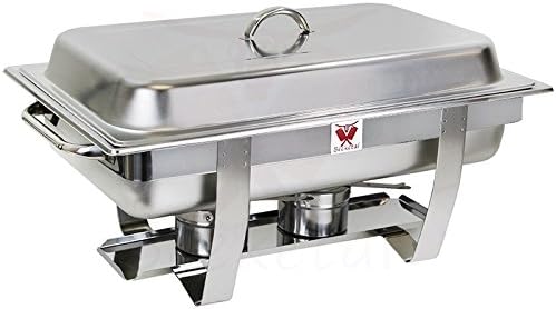Beeketal 2er Chafing Dish Set 'BCD-2' Profi Gastro Speisewärmer Set aus Edelstahl - Lieferumfang: 2x