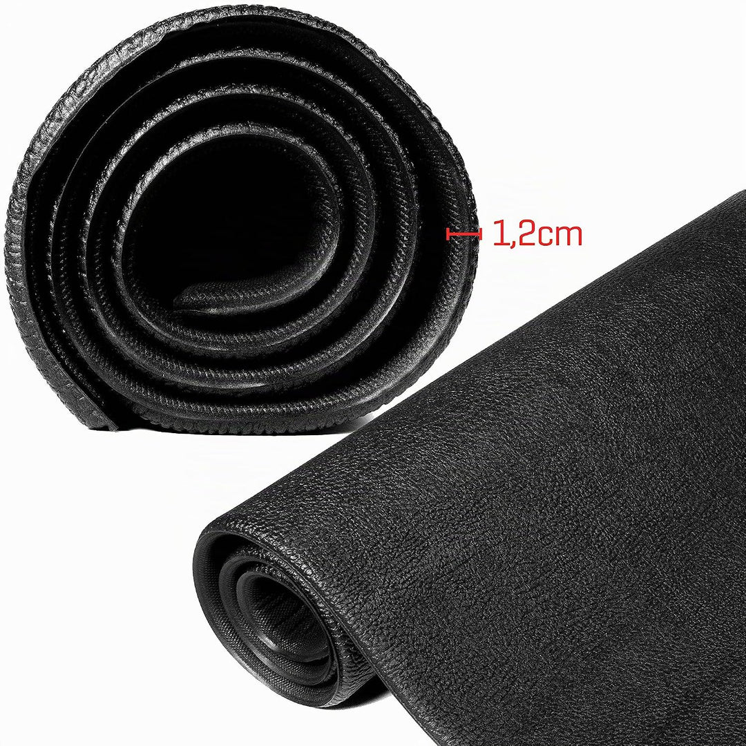 Sporttrend 24® Unterlegmatte 120cm, 160cm, 181cm, 220cm zum ausrollen in schwarz, 1,2cm Stärke | Lau