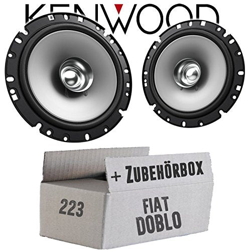Lautsprecher Boxen Kenwood KFC-S1756-16,5cm Koax Auto Einbauzubehör - Einbauset passend für FIAT Dob