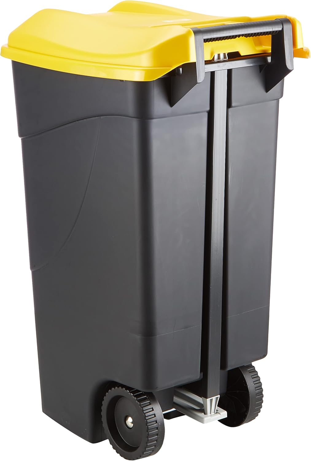 Tayg 259297 Mülleimer Räder + Pedal 80 Liter, Schwarz/Gelb Mit Fusspedal Schwarz/Gelb, Mit Fusspedal